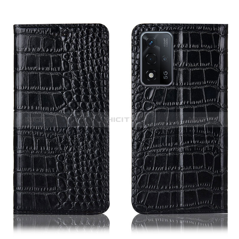 Coque Portefeuille Livre Cuir Etui Clapet H08P pour Oppo A93s 5G Noir Plus