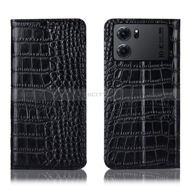 Coque Portefeuille Livre Cuir Etui Clapet H08P pour Oppo K10 5G Noir Plus