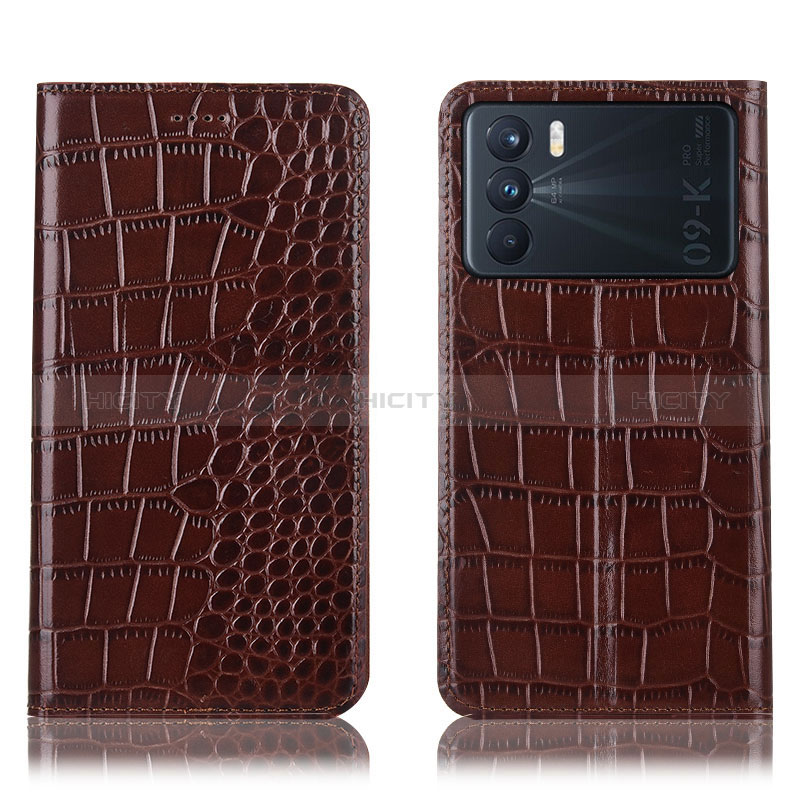 Coque Portefeuille Livre Cuir Etui Clapet H08P pour Oppo K9 Pro 5G Marron Plus