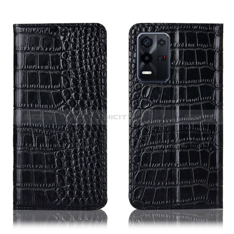 Coque Portefeuille Livre Cuir Etui Clapet H08P pour Oppo K9X 5G Noir Plus