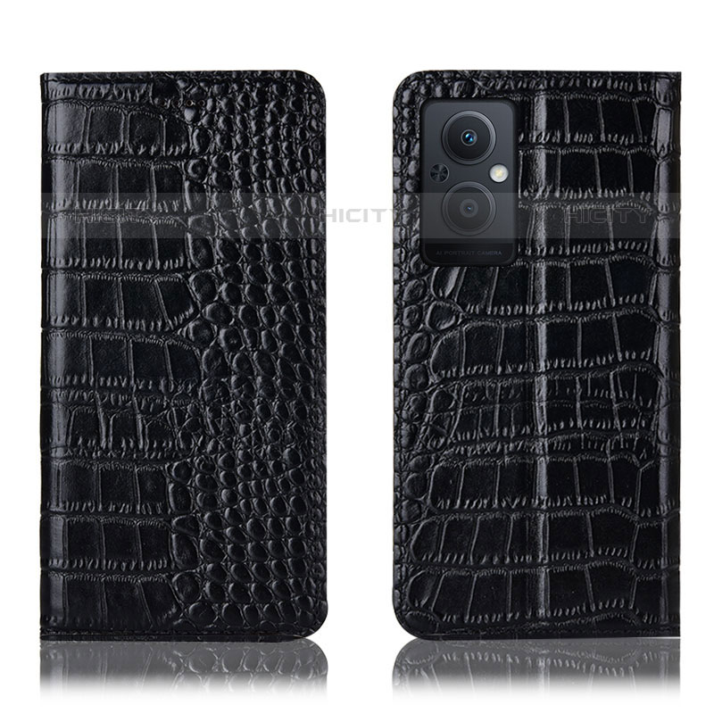 Coque Portefeuille Livre Cuir Etui Clapet H08P pour Oppo Reno7 Z 5G Noir Plus