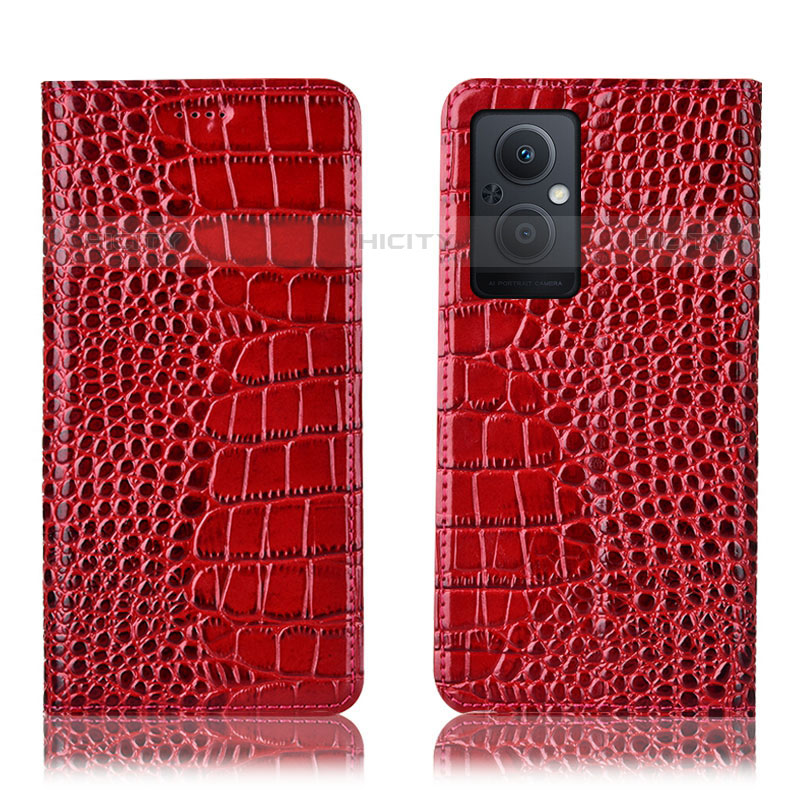 Coque Portefeuille Livre Cuir Etui Clapet H08P pour Oppo Reno7 Z 5G Rouge Plus