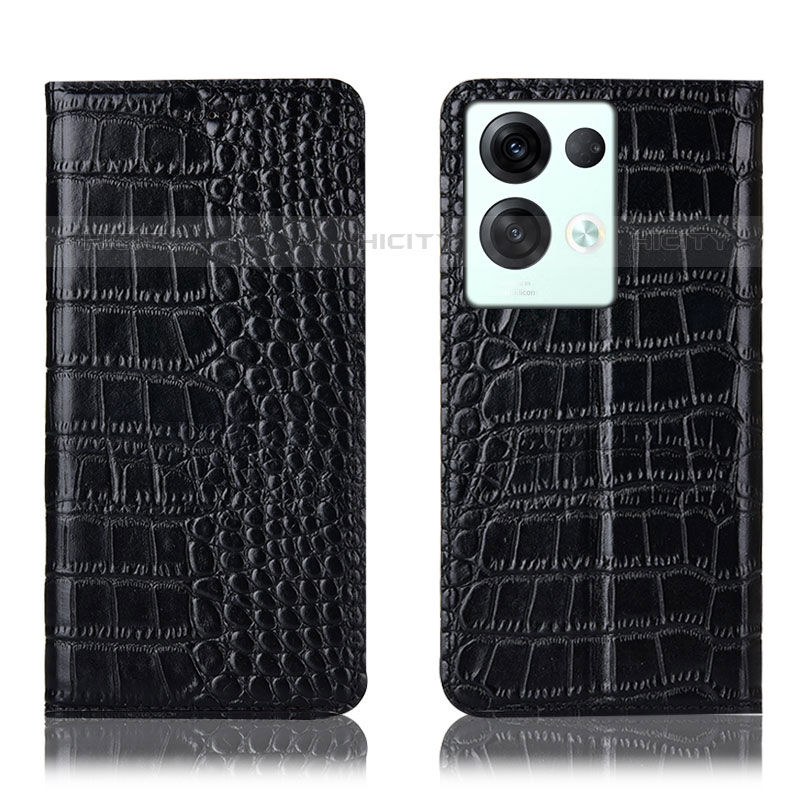 Coque Portefeuille Livre Cuir Etui Clapet H08P pour Oppo Reno8 Pro 5G Noir Plus