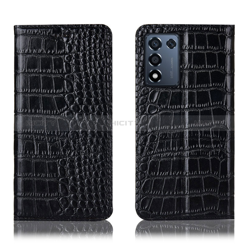 Coque Portefeuille Livre Cuir Etui Clapet H08P pour Realme 9 SE 5G Noir Plus