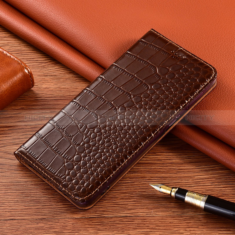 Coque Portefeuille Livre Cuir Etui Clapet H08P pour Samsung Galaxy S24 Ultra 5G Marron Plus