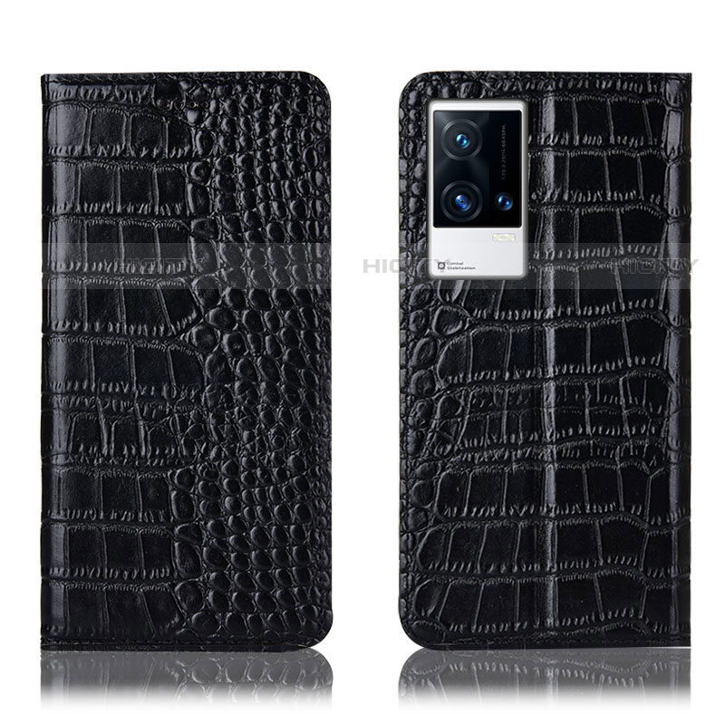 Coque Portefeuille Livre Cuir Etui Clapet H08P pour Vivo iQOO 8 Pro 5G Noir Plus