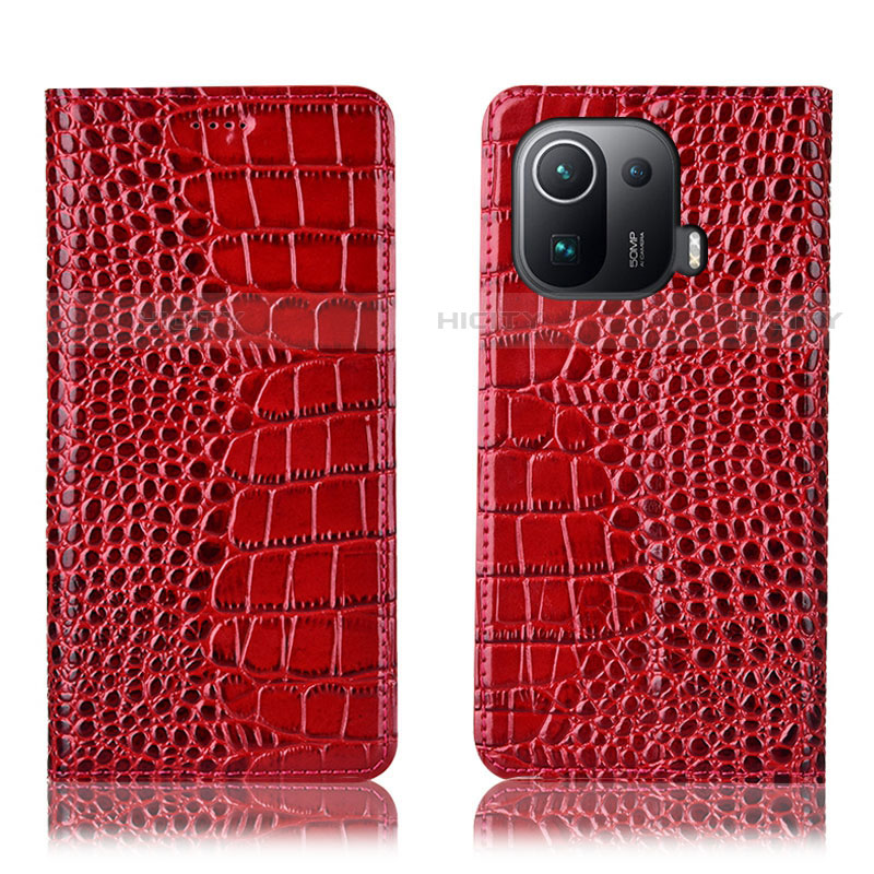 Coque Portefeuille Livre Cuir Etui Clapet H08P pour Xiaomi Mi 11 Pro 5G Rouge Plus