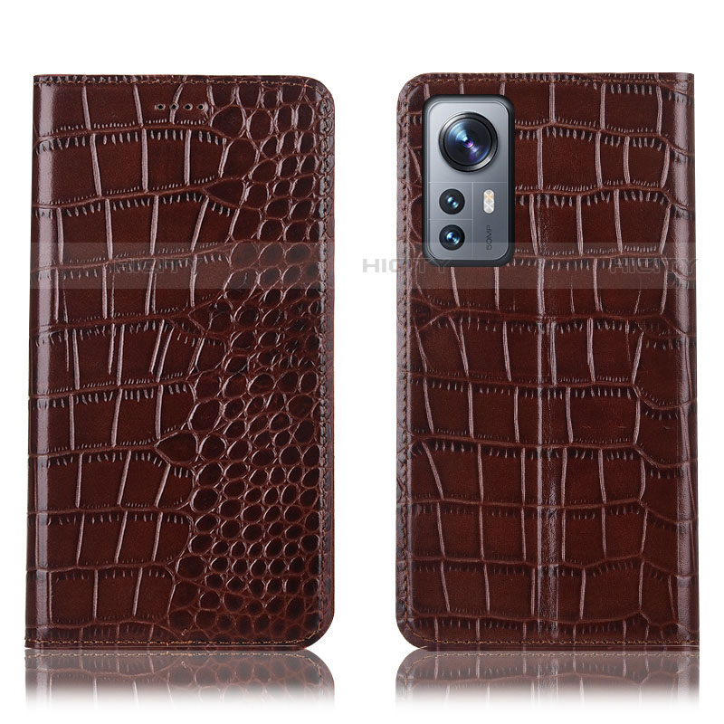 Coque Portefeuille Livre Cuir Etui Clapet H08P pour Xiaomi Mi 12 Lite 5G Marron Plus