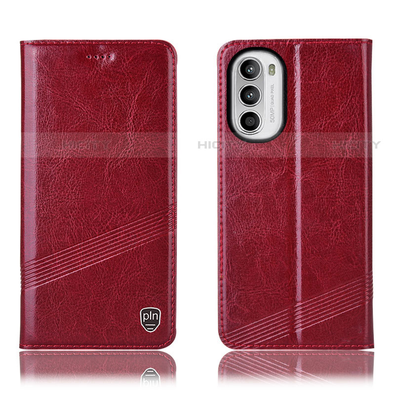 Coque Portefeuille Livre Cuir Etui Clapet H09P pour Motorola Moto Edge (2022) 5G Rouge Plus