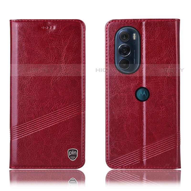 Coque Portefeuille Livre Cuir Etui Clapet H09P pour Motorola Moto Edge Plus (2022) 5G Rouge Plus