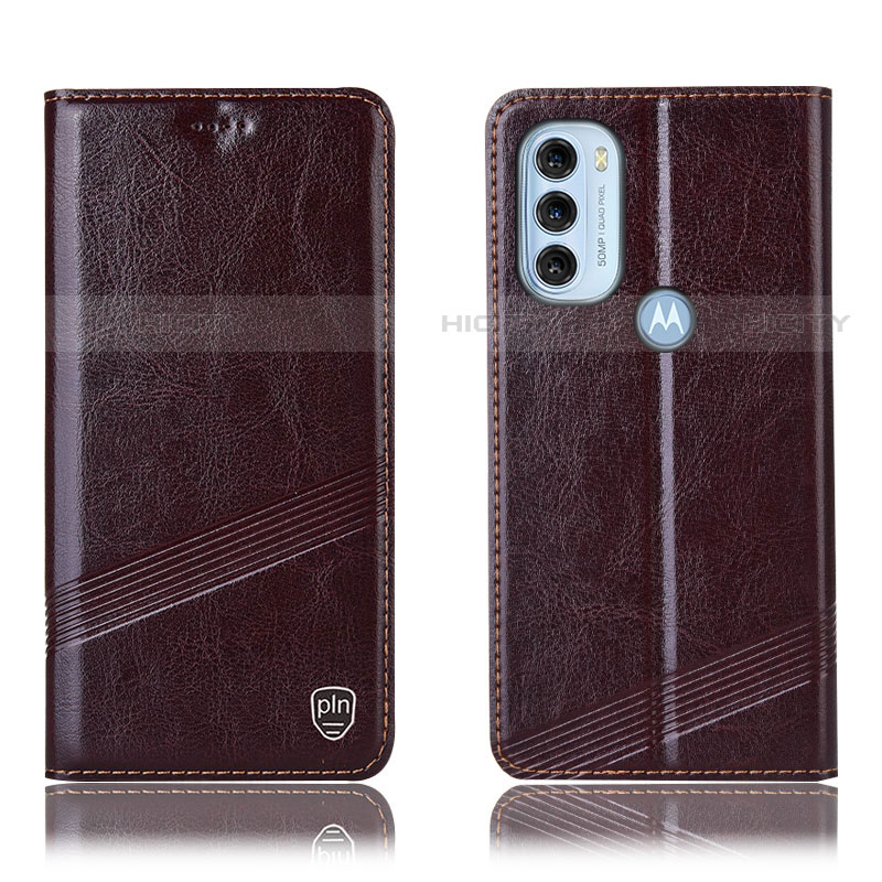 Coque Portefeuille Livre Cuir Etui Clapet H09P pour Motorola Moto G71 5G Marron Plus