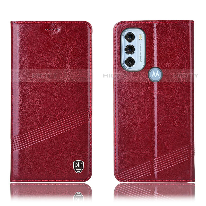 Coque Portefeuille Livre Cuir Etui Clapet H09P pour Motorola Moto G71 5G Rouge Plus