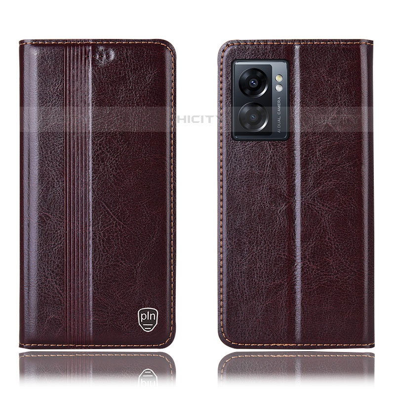 Coque Portefeuille Livre Cuir Etui Clapet H09P pour OnePlus Nord N300 5G Marron Plus