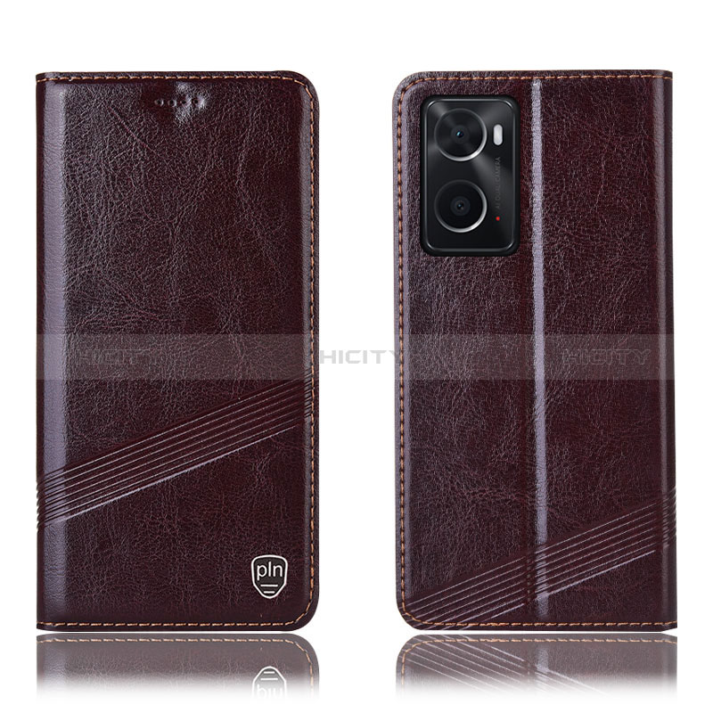 Coque Portefeuille Livre Cuir Etui Clapet H09P pour Oppo A36 Marron Plus