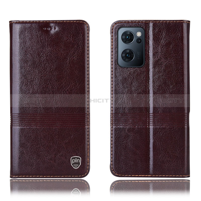 Coque Portefeuille Livre Cuir Etui Clapet H09P pour Oppo Find X5 Lite 5G Marron Plus