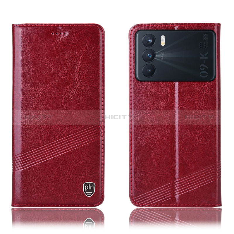 Coque Portefeuille Livre Cuir Etui Clapet H09P pour Oppo K9 Pro 5G Rouge Plus