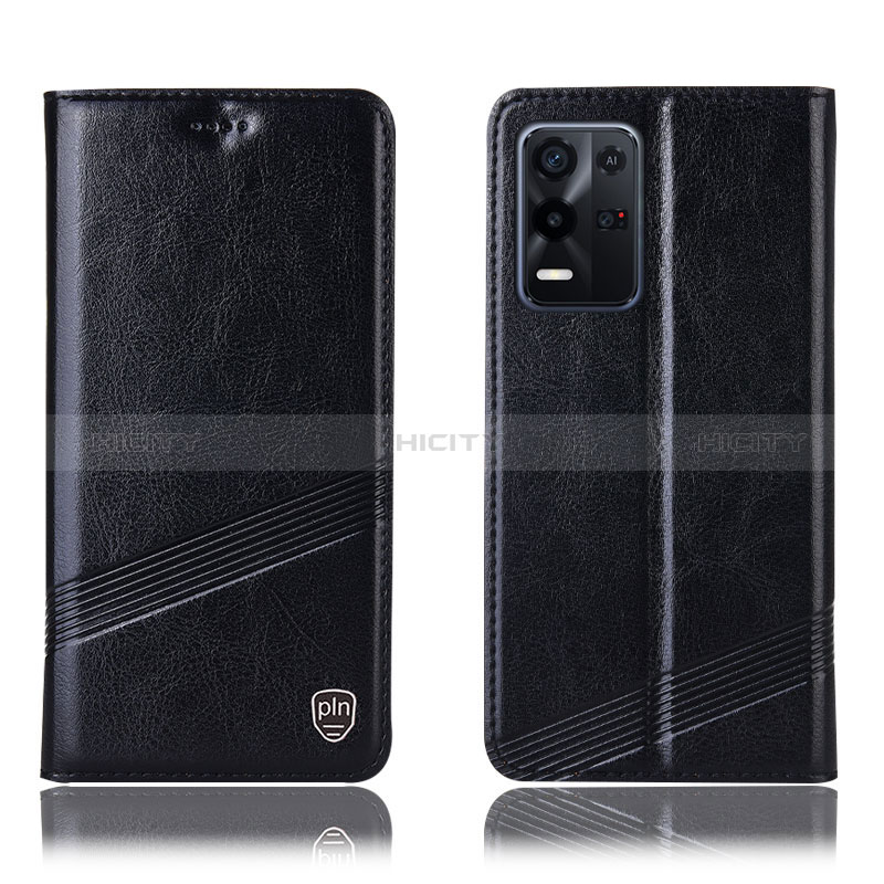 Coque Portefeuille Livre Cuir Etui Clapet H09P pour Oppo K9X 5G Noir Plus