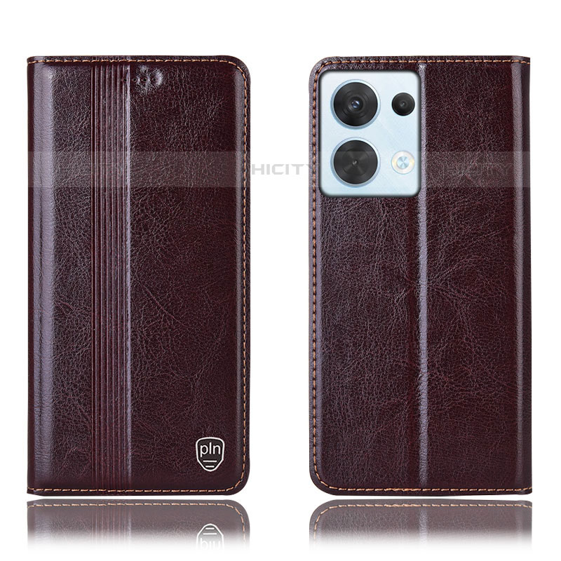 Coque Portefeuille Livre Cuir Etui Clapet H09P pour Oppo Reno9 Pro 5G Marron Plus