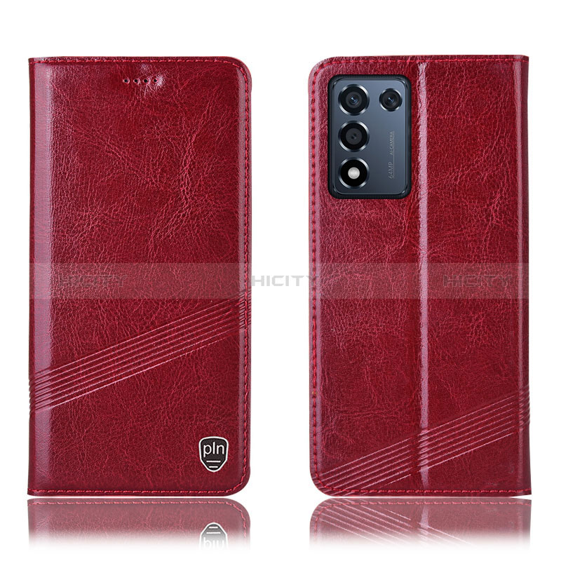 Coque Portefeuille Livre Cuir Etui Clapet H09P pour Realme Q3t 5G Rouge Plus