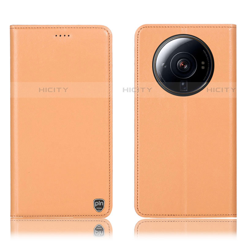 Coque Portefeuille Livre Cuir Etui Clapet H09P pour Xiaomi Mi 12 Ultra 5G Orange Plus