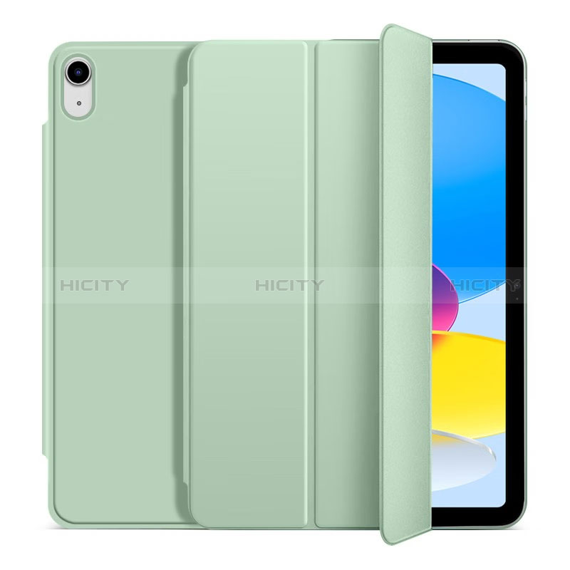 Coque Portefeuille Livre Cuir Etui Clapet H10 pour Apple iPad 10.9 (2022) Pastel Vert Plus