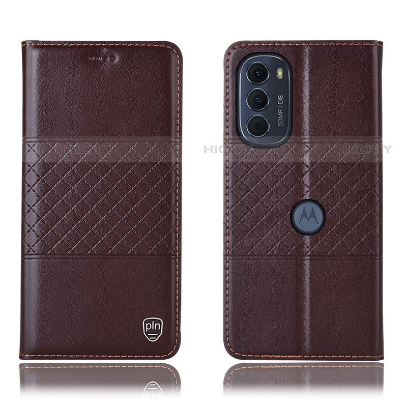 Coque Portefeuille Livre Cuir Etui Clapet H10P pour Motorola Moto Edge (2022) 5G Marron Plus