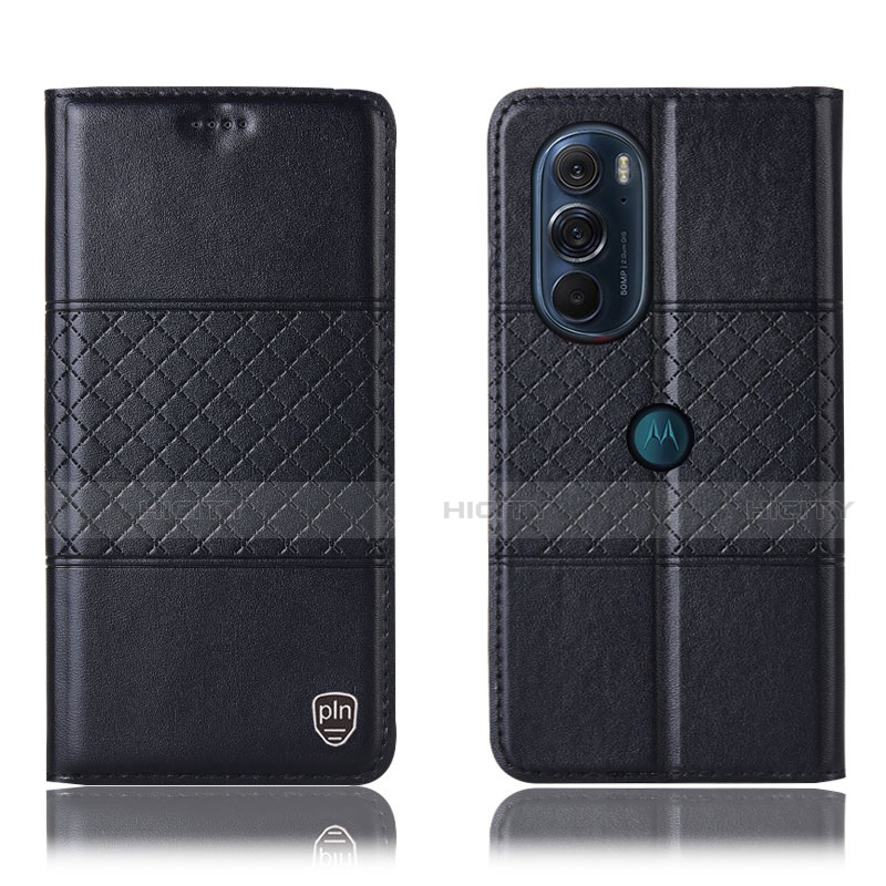 Coque Portefeuille Livre Cuir Etui Clapet H10P pour Motorola Moto Edge 30 Pro 5G Noir Plus