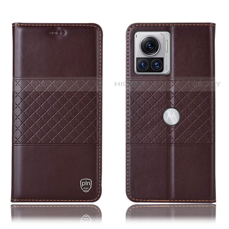 Coque Portefeuille Livre Cuir Etui Clapet H10P pour Motorola Moto Edge 30 Ultra 5G Marron Plus