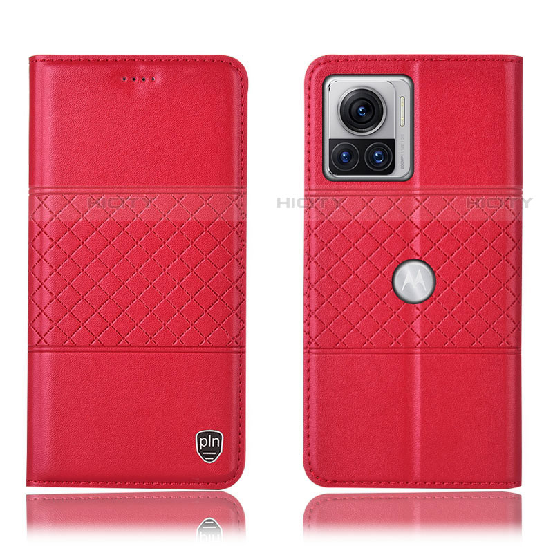 Coque Portefeuille Livre Cuir Etui Clapet H10P pour Motorola Moto Edge 30 Ultra 5G Rouge Plus