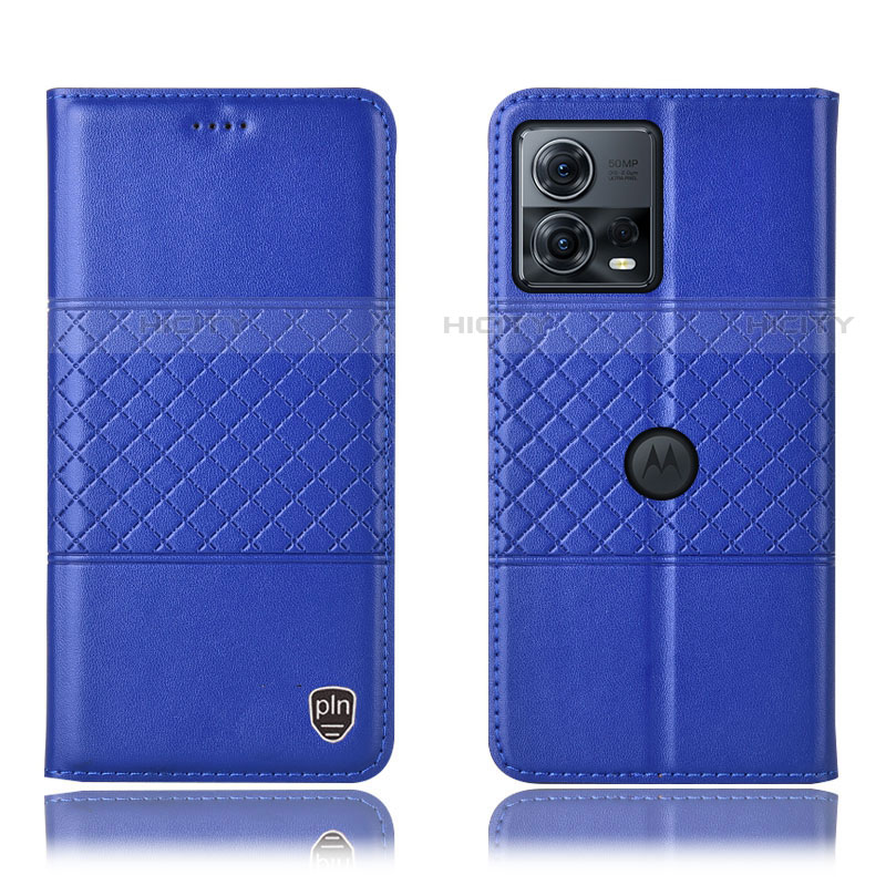Coque Portefeuille Livre Cuir Etui Clapet H10P pour Motorola Moto Edge S30 Pro 5G Bleu Plus