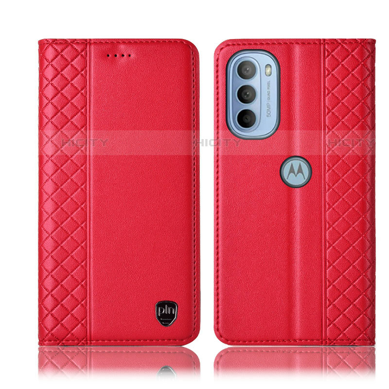 Coque Portefeuille Livre Cuir Etui Clapet H10P pour Motorola Moto G31 Rouge Plus