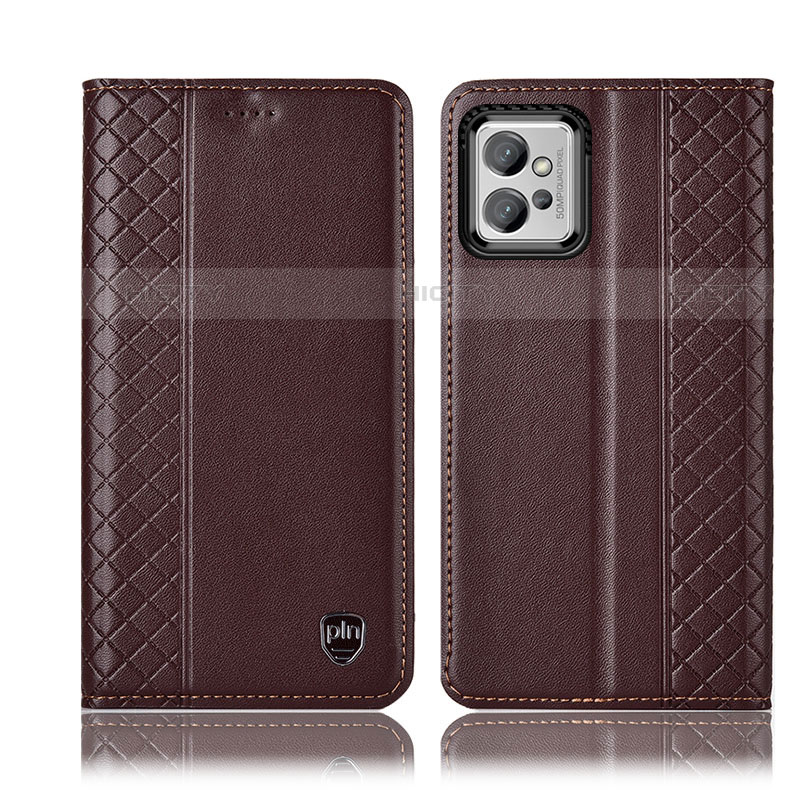 Coque Portefeuille Livre Cuir Etui Clapet H10P pour Motorola Moto G32 Marron Plus