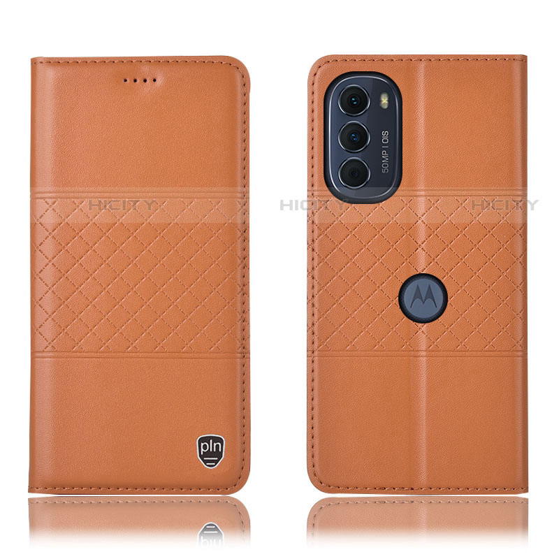 Coque Portefeuille Livre Cuir Etui Clapet H10P pour Motorola MOTO G52 Orange Plus