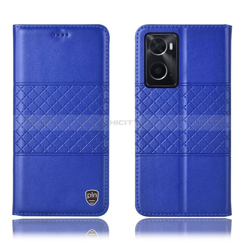 Coque Portefeuille Livre Cuir Etui Clapet H10P pour Oppo A36 Bleu Plus