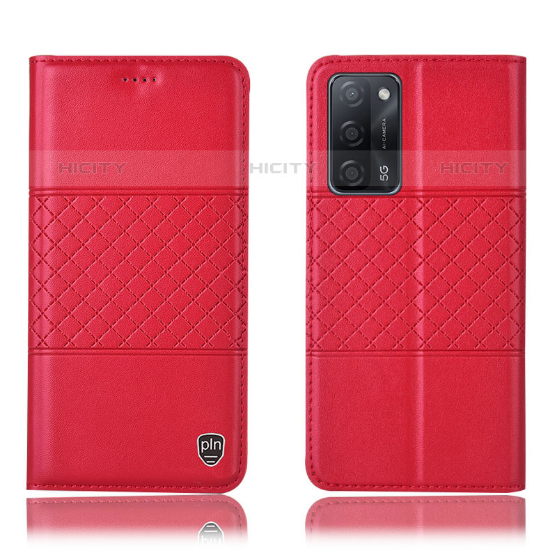 Coque Portefeuille Livre Cuir Etui Clapet H10P pour Oppo A53s 5G Rouge Plus