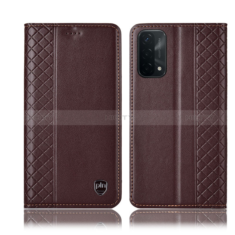 Coque Portefeuille Livre Cuir Etui Clapet H10P pour Oppo A74 5G Marron Plus