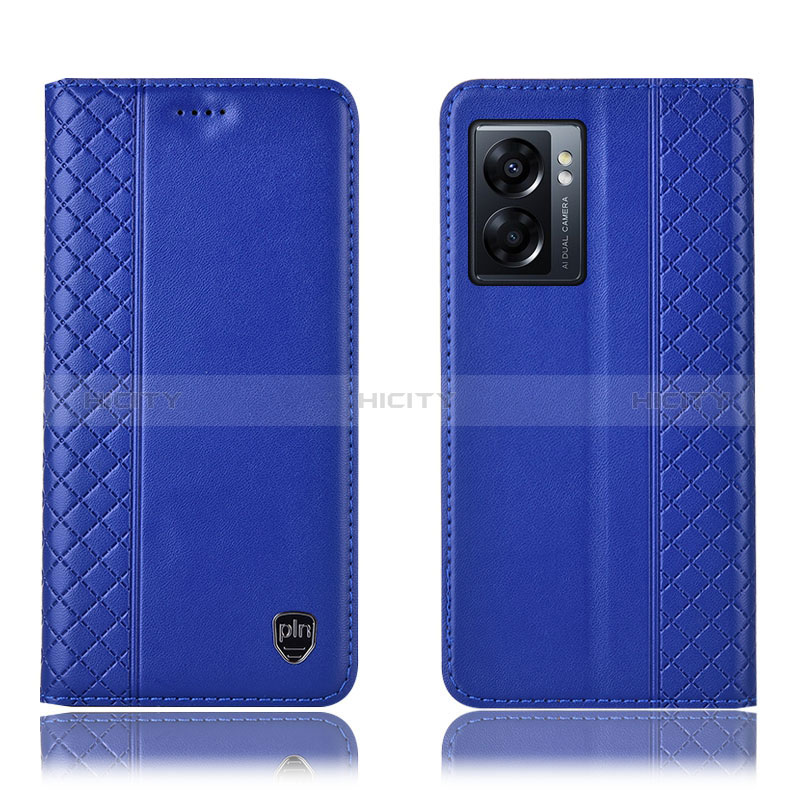 Coque Portefeuille Livre Cuir Etui Clapet H10P pour Oppo A77 5G Bleu Plus