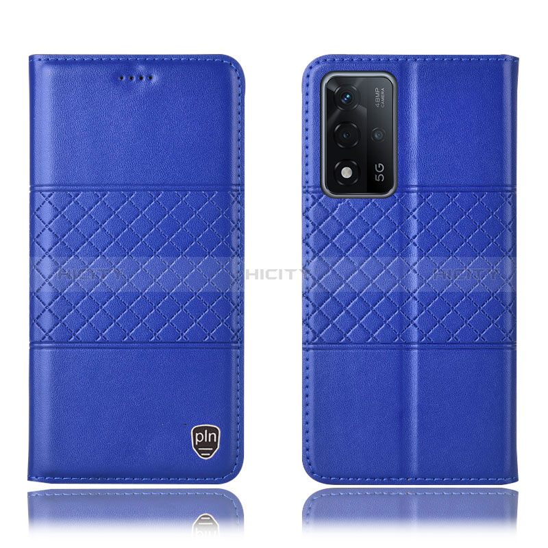 Coque Portefeuille Livre Cuir Etui Clapet H10P pour Oppo A93s 5G Bleu Plus