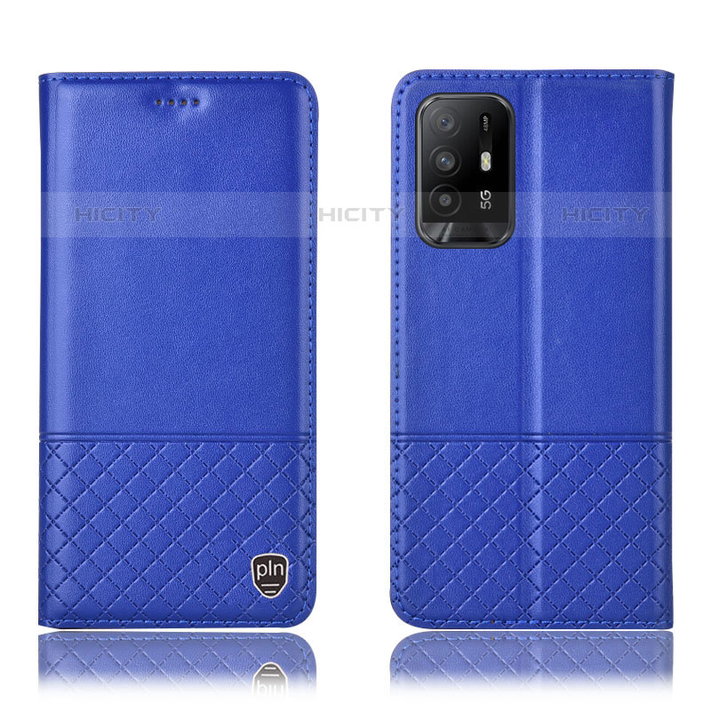 Coque Portefeuille Livre Cuir Etui Clapet H10P pour Oppo A94 5G Bleu Plus