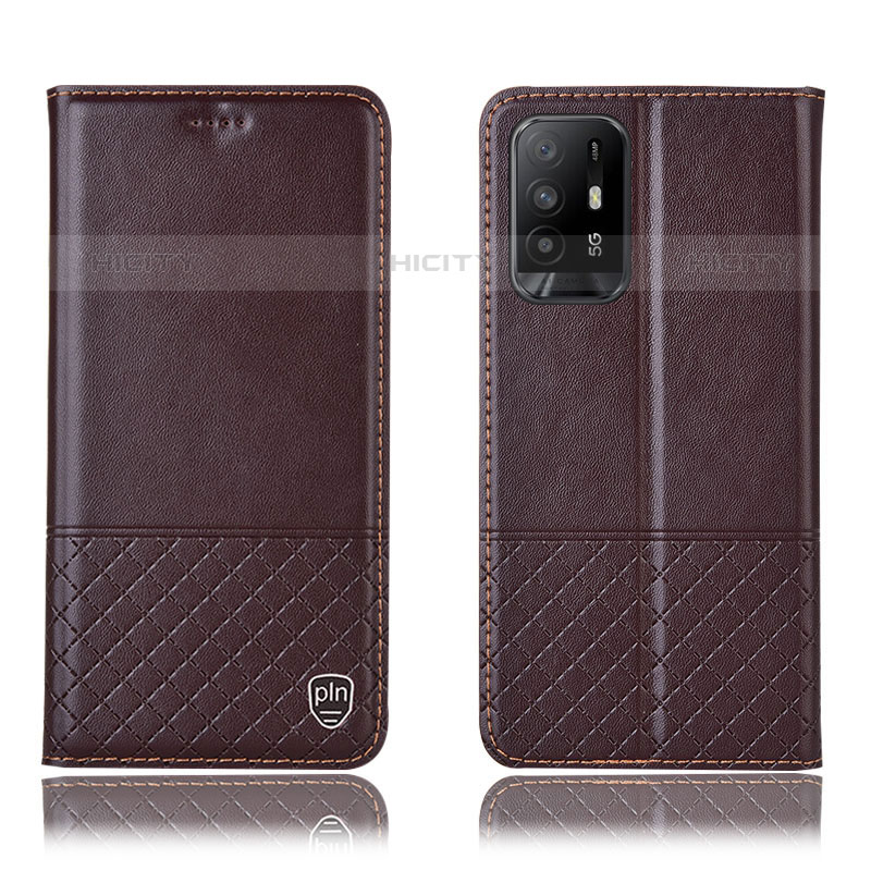 Coque Portefeuille Livre Cuir Etui Clapet H10P pour Oppo A94 5G Marron Plus