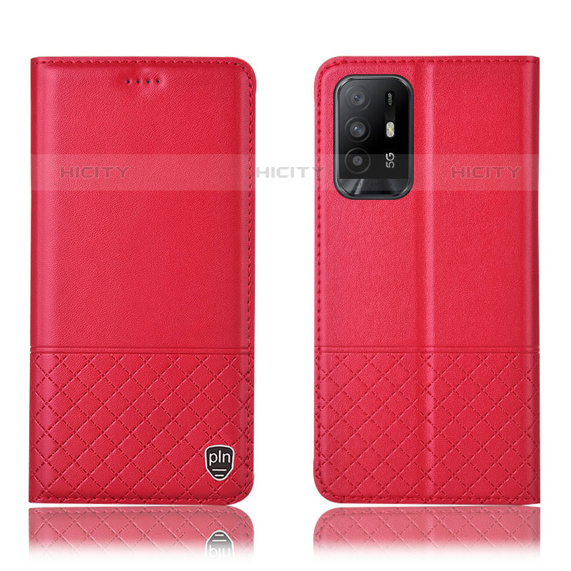 Coque Portefeuille Livre Cuir Etui Clapet H10P pour Oppo A94 5G Rouge Plus