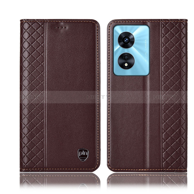 Coque Portefeuille Livre Cuir Etui Clapet H10P pour Oppo A97 5G Marron Plus