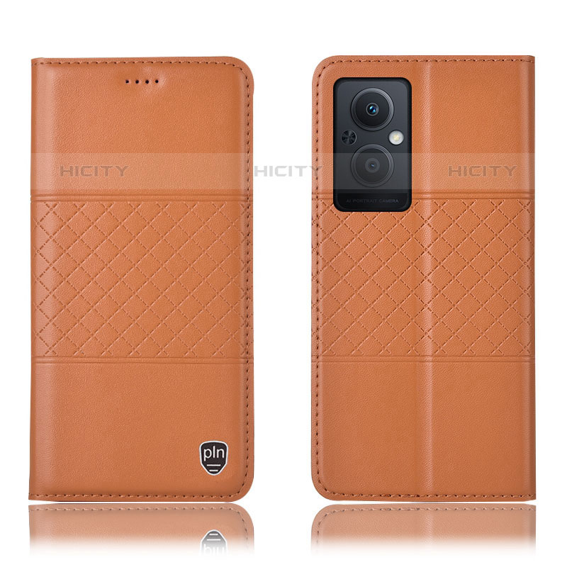 Coque Portefeuille Livre Cuir Etui Clapet H10P pour Oppo F21 Pro 5G Orange Plus