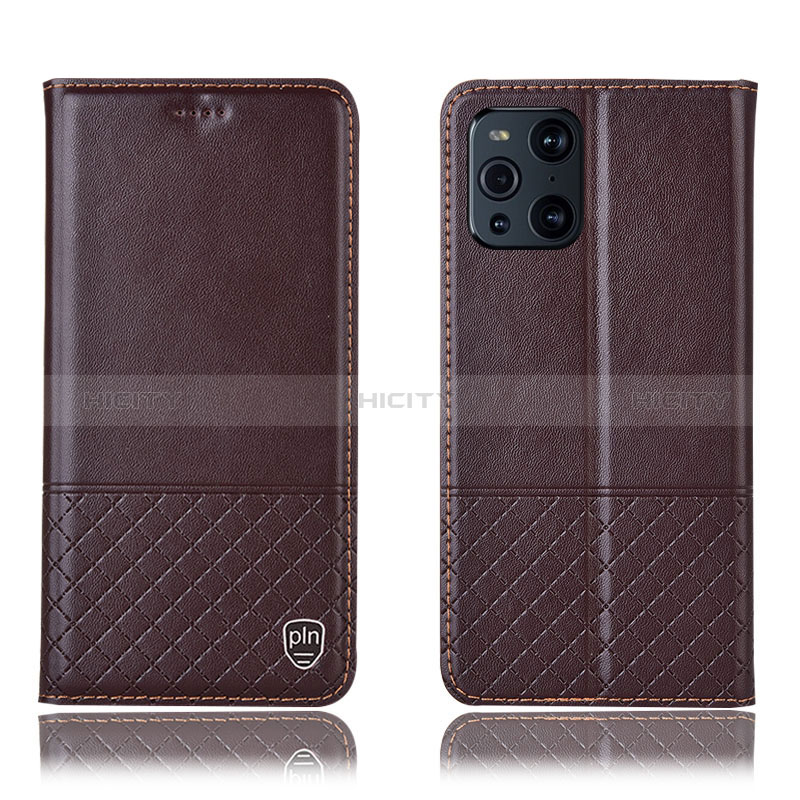 Coque Portefeuille Livre Cuir Etui Clapet H10P pour Oppo Find X3 5G Marron Plus