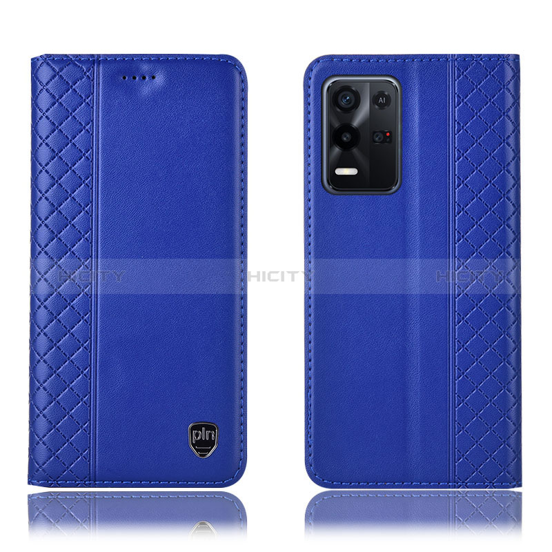 Coque Portefeuille Livre Cuir Etui Clapet H10P pour Oppo K9X 5G Bleu Plus