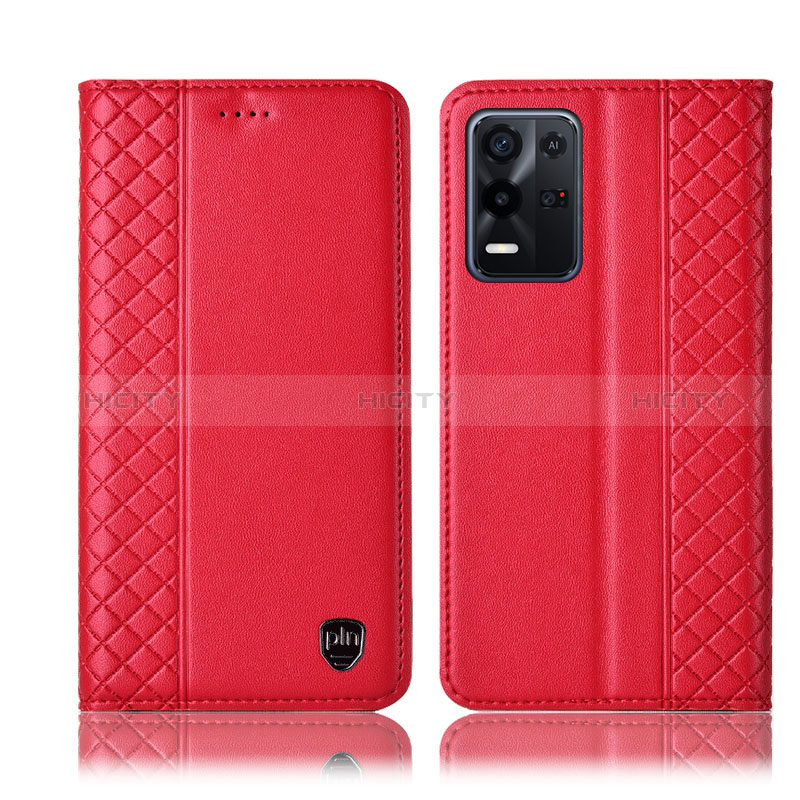 Coque Portefeuille Livre Cuir Etui Clapet H10P pour Oppo K9X 5G Rouge Plus