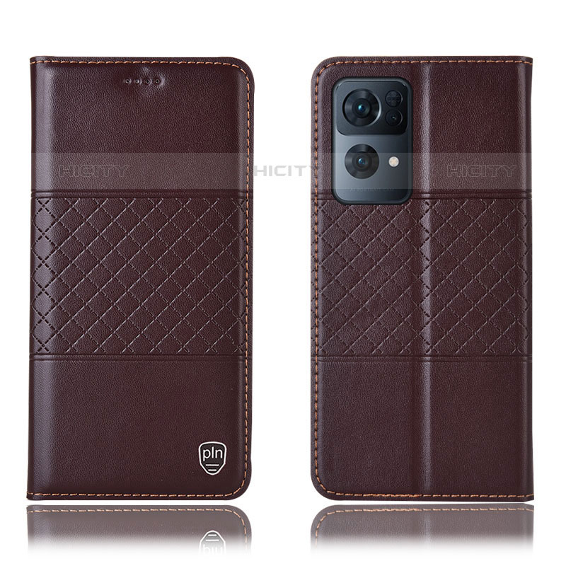 Coque Portefeuille Livre Cuir Etui Clapet H10P pour Oppo Reno7 Pro 5G Marron Plus