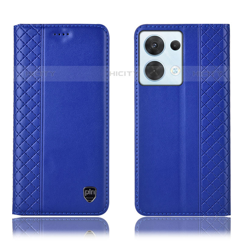 Coque Portefeuille Livre Cuir Etui Clapet H10P pour Oppo Reno8 5G Bleu Plus