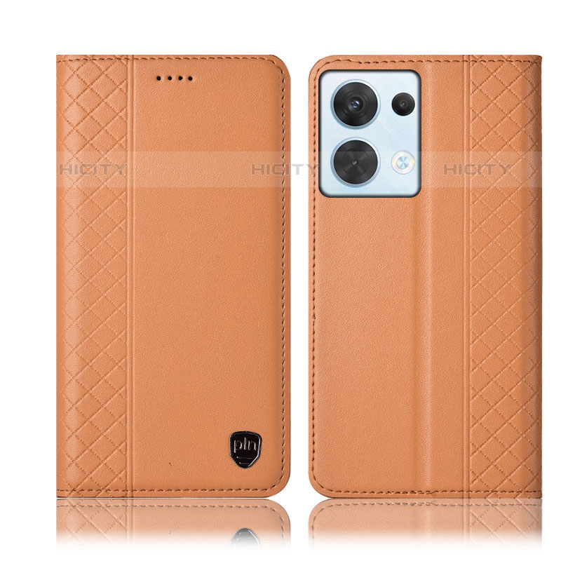 Coque Portefeuille Livre Cuir Etui Clapet H10P pour Oppo Reno8 5G Orange Plus