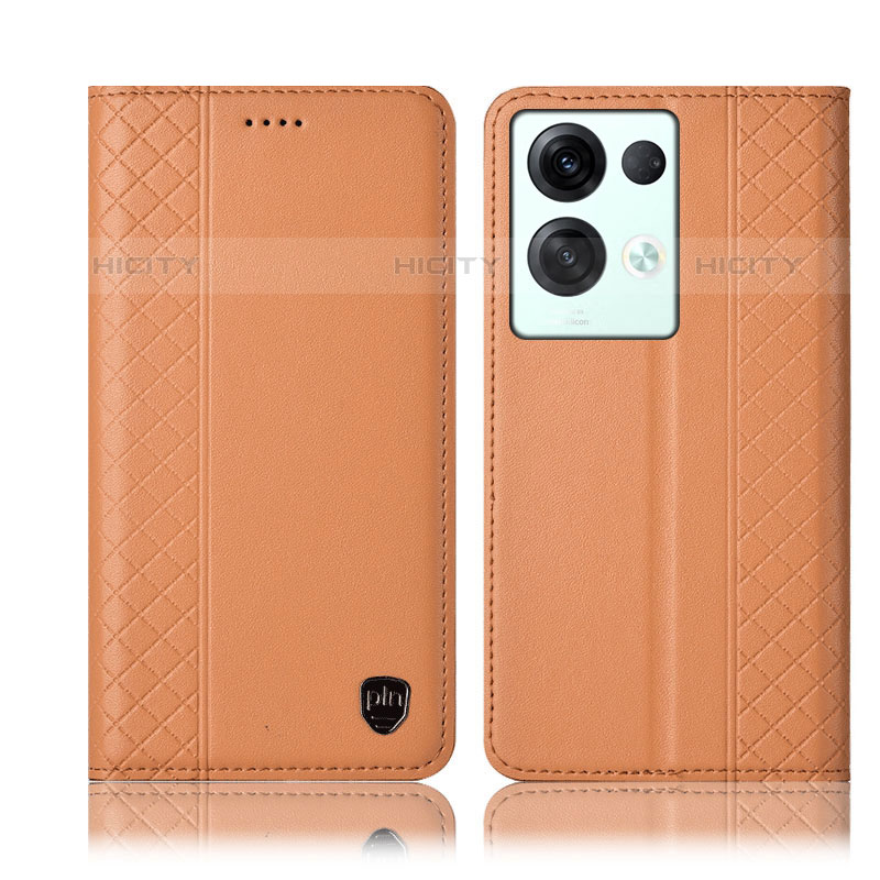 Coque Portefeuille Livre Cuir Etui Clapet H10P pour Oppo Reno8 Pro 5G Orange Plus